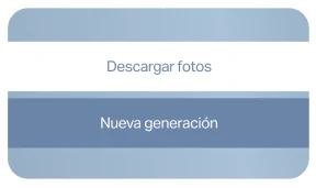 Botones para descargar las fotos o lanzar una generación nueva.